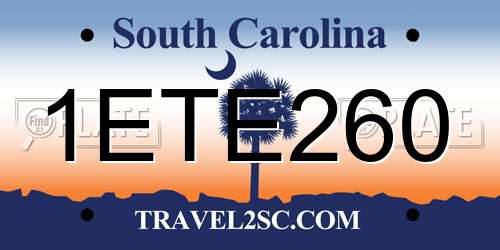 1ETE260 South Carolina License Plate