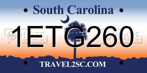 1ETG260 South Carolina License Plate