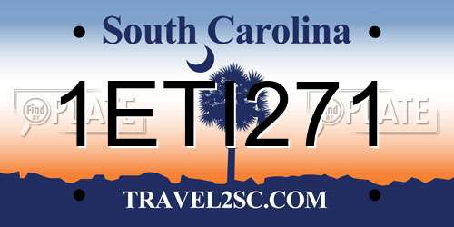 1ETI271 South Carolina License Plate