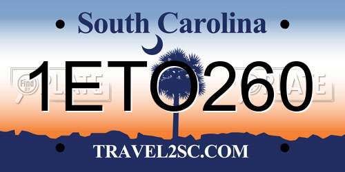 1ETO260 South Carolina License Plate