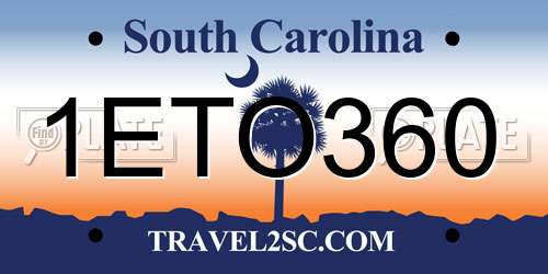 1ETO360 South Carolina License Plate