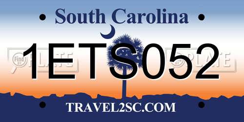 1ETS052 South Carolina License Plate