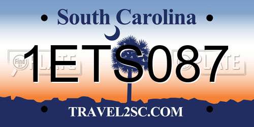 1ETS087 South Carolina License Plate