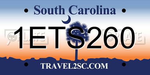 1ETS260 South Carolina License Plate