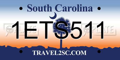 1ETS511 South Carolina License Plate