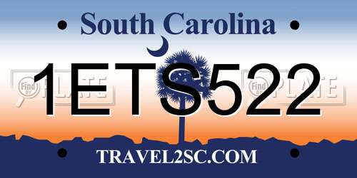1ETS522 South Carolina License Plate