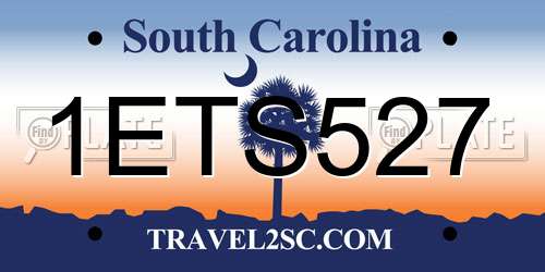 1ETS527 South Carolina License Plate
