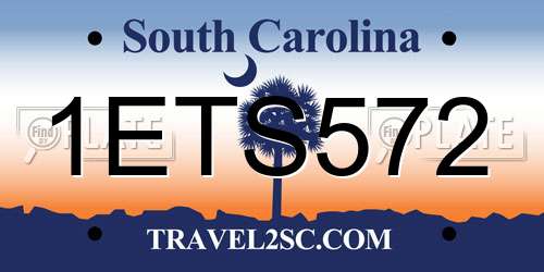 1ETS572 South Carolina License Plate