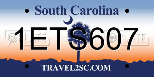 1ETS607 South Carolina License Plate