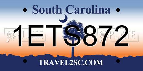 1ETS872 South Carolina License Plate