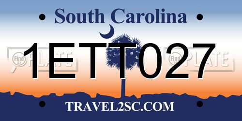 1ETT027 South Carolina License Plate