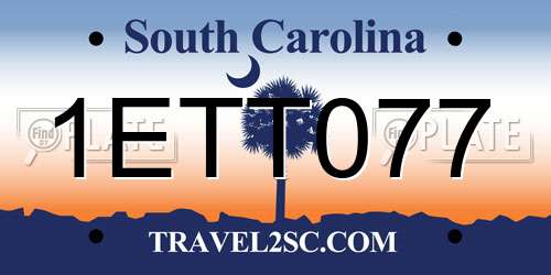 1ETT077 South Carolina License Plate