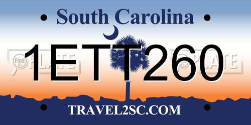 1ETT260 South Carolina License Plate