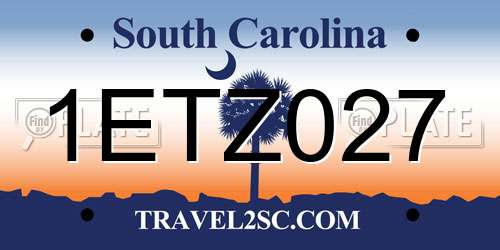1ETZ027 South Carolina License Plate