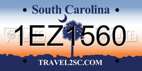 1EZ1560 South Carolina License Plate