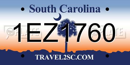 1EZ1760 South Carolina License Plate