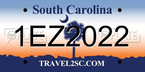 1EZ2022 South Carolina License Plate