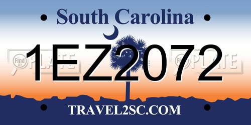 1EZ2072 South Carolina License Plate
