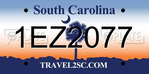 1EZ2077 South Carolina License Plate