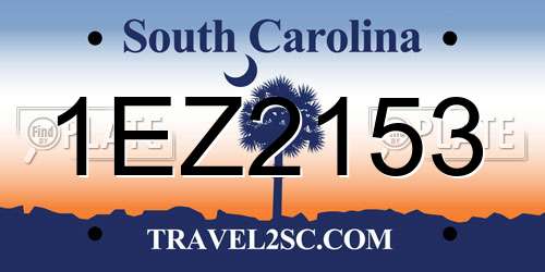 1EZ2153 South Carolina License Plate