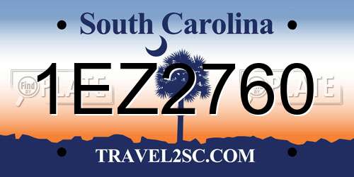 1EZ2760 South Carolina License Plate