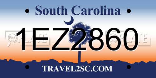 1EZ2860 South Carolina License Plate