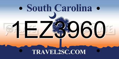 1EZ3960 South Carolina License Plate