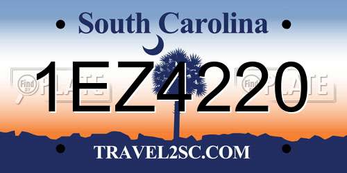 1EZ4220 South Carolina License Plate