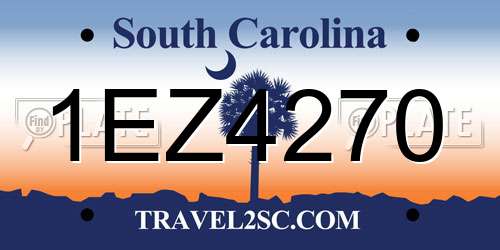 1EZ4270 South Carolina License Plate