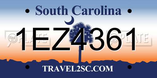 1EZ4361 South Carolina License Plate