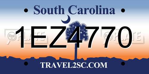 1EZ4770 South Carolina License Plate
