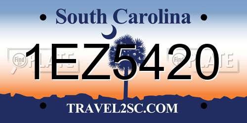 1EZ5420 South Carolina License Plate