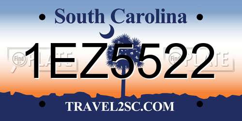 1EZ5522 South Carolina License Plate
