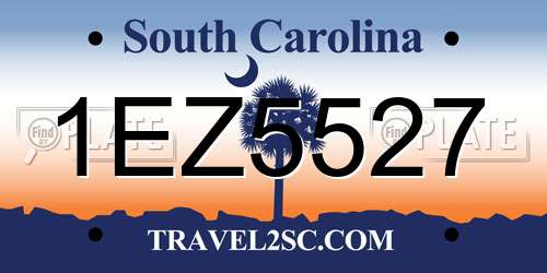 1EZ5527 South Carolina License Plate