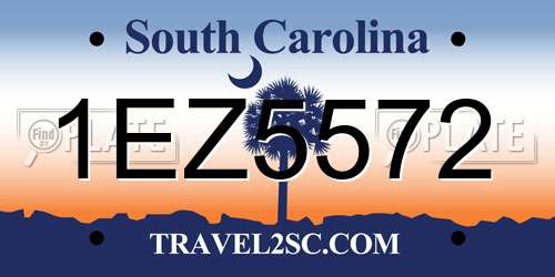 1EZ5572 South Carolina License Plate