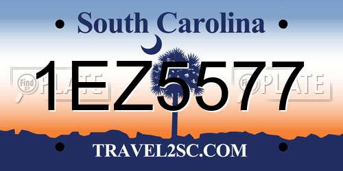 1EZ5577 South Carolina License Plate