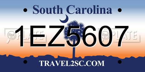 1EZ5607 South Carolina License Plate