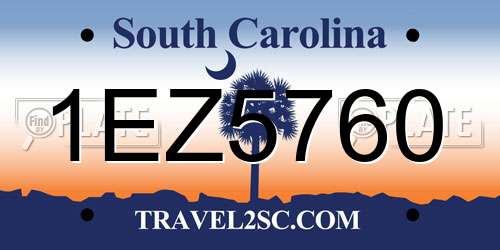 1EZ5760 South Carolina License Plate