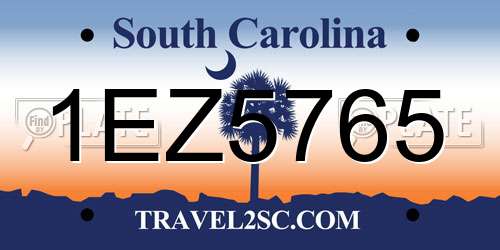 1EZ5765 South Carolina License Plate