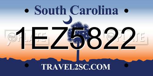 1EZ5822 South Carolina License Plate