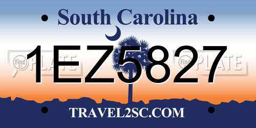 1EZ5827 South Carolina License Plate