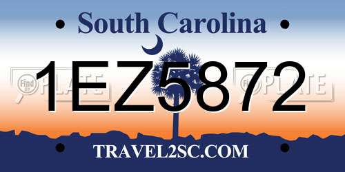 1EZ5872 South Carolina License Plate