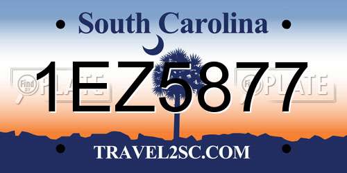 1EZ5877 South Carolina License Plate