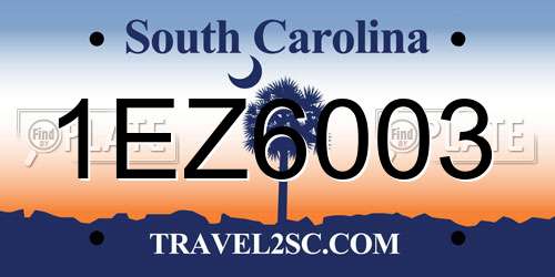 1EZ6003 South Carolina License Plate