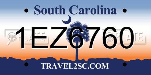 1EZ6760 South Carolina License Plate