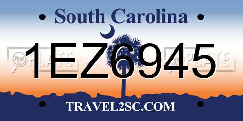 1EZ6945 South Carolina License Plate