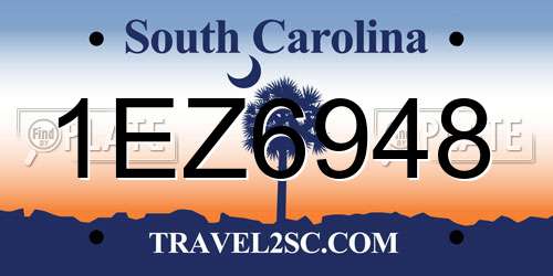 1EZ6948 South Carolina License Plate