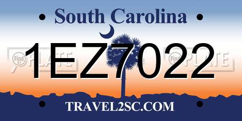 1EZ7022 South Carolina License Plate