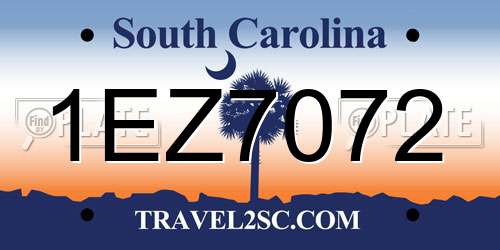 1EZ7072 South Carolina License Plate