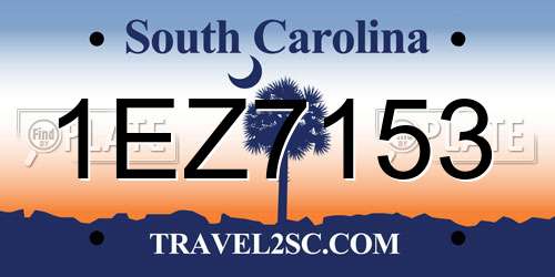1EZ7153 South Carolina License Plate